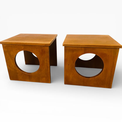 Mid Century Teak Tables – Pair of Danish Solid Teak Cube Bedside Tables by Jens Quistgaard