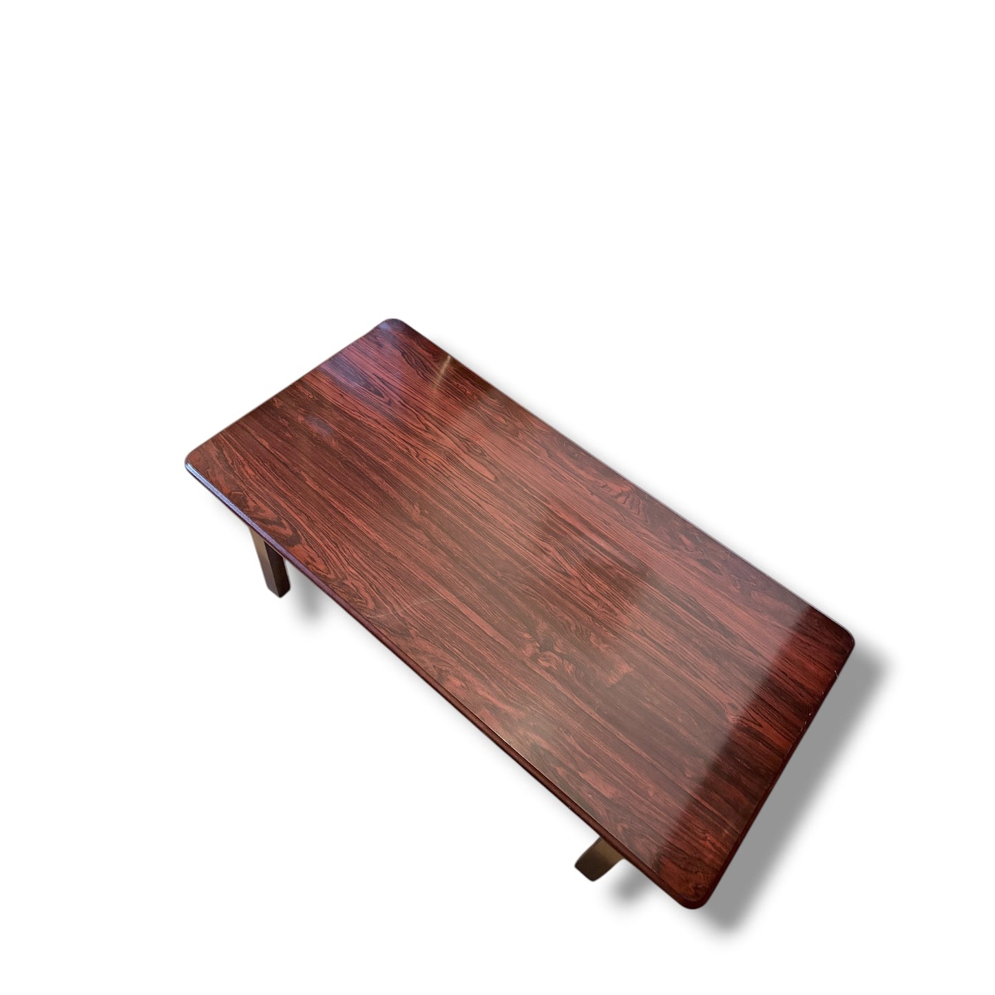 Retro Coffee Table – 1970s Rosewood Veneer Rectangular Living Room Centrepiece