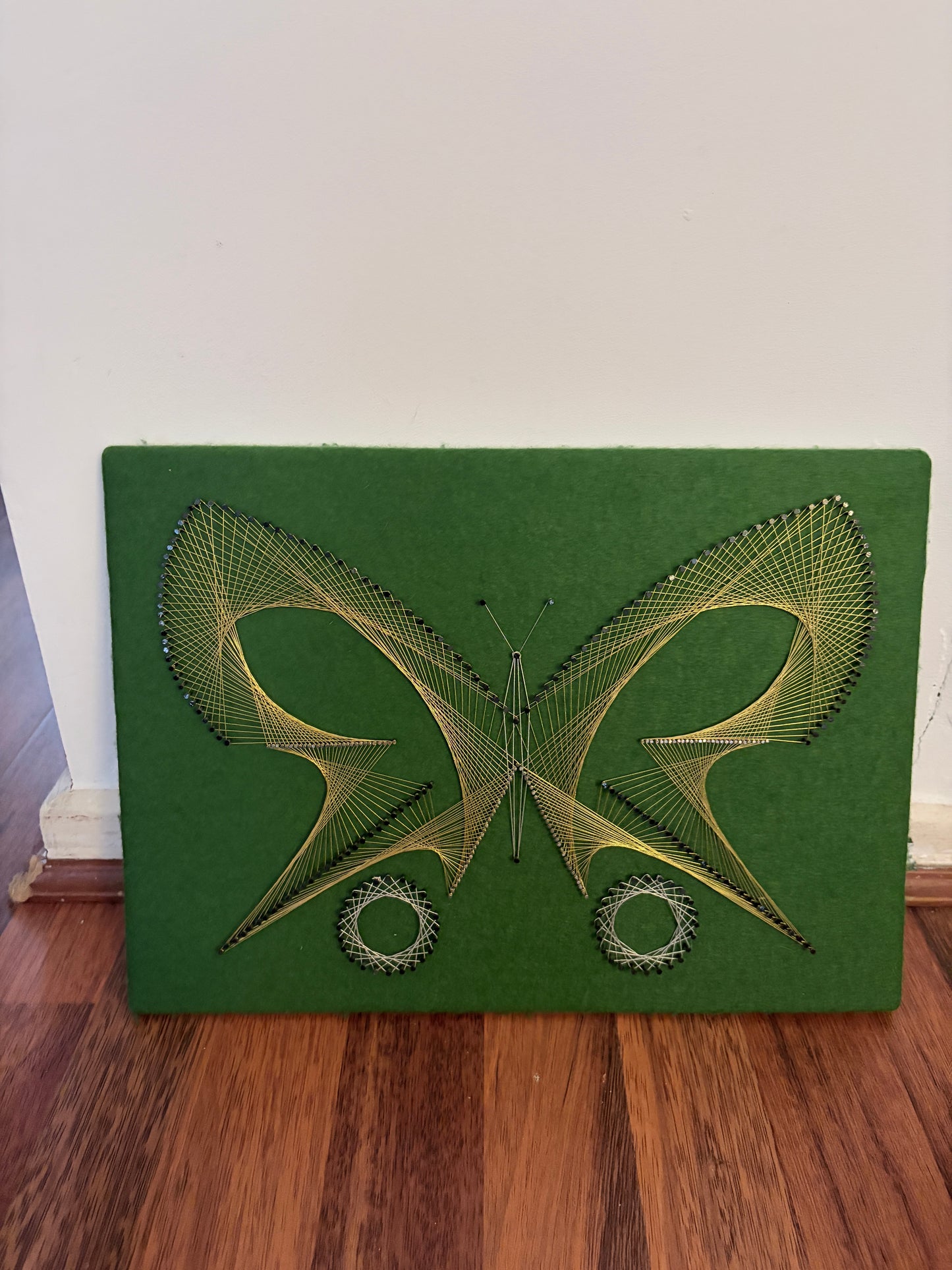 Mid Century String Art Butterfly Wall Hanging