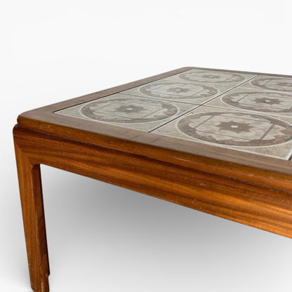 Vintage Teak Coffee Table – Mid Century Modern Square Ceramic Tiled Top