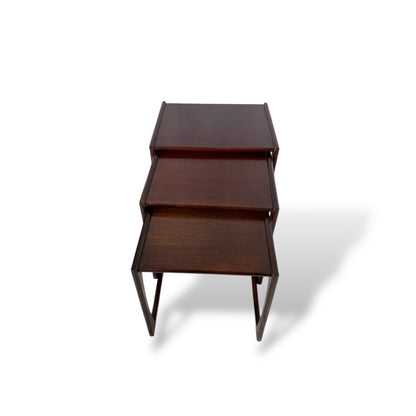 Mid Century Vintage G Plan Quadrille Nest of Tables Dark Wood — view 2