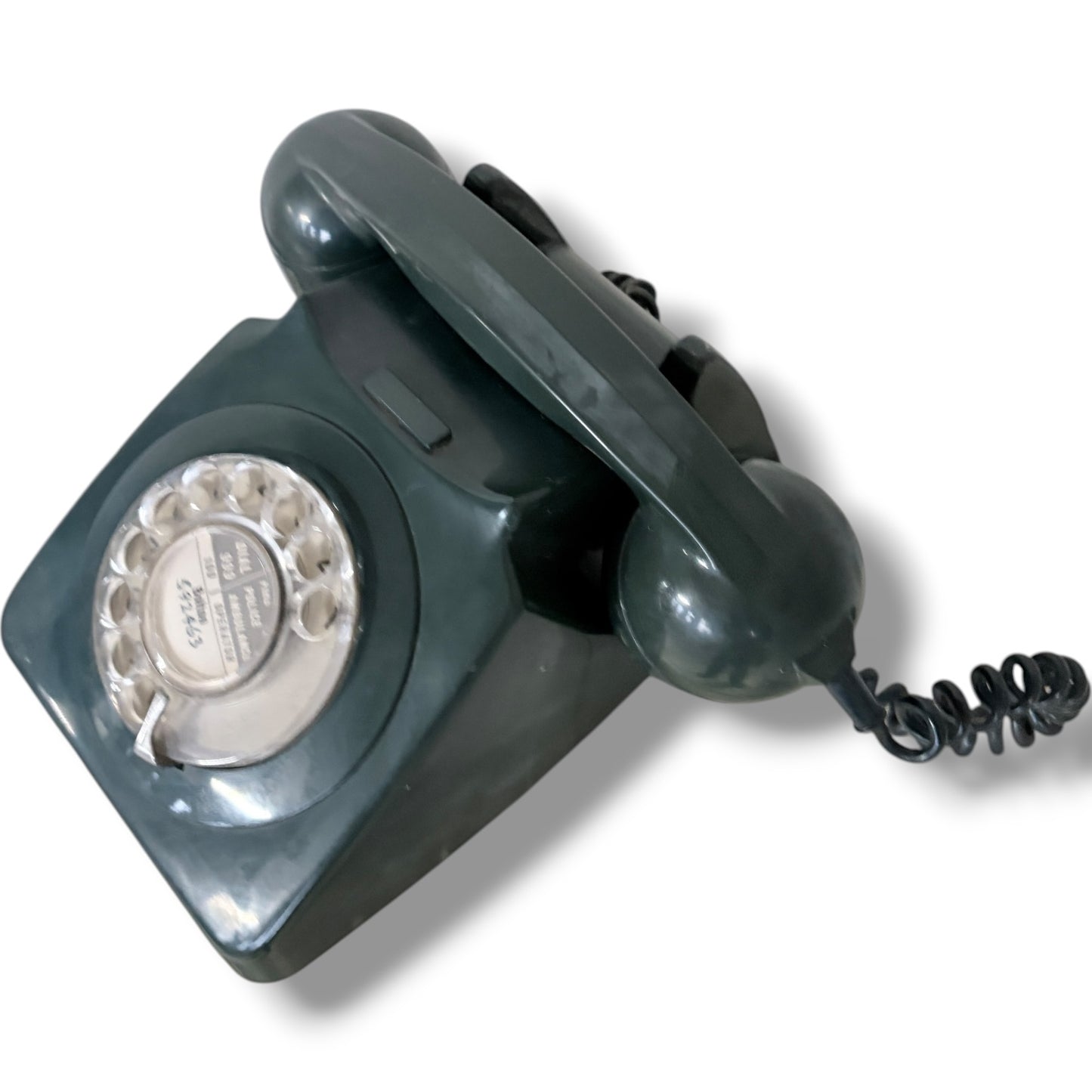Vintage Rotary Telephone – Blue Bakelite Desk Phone | Mid Century Retro Prop
