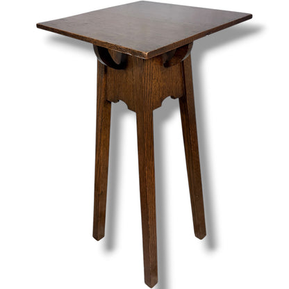 Arts Crafts Plant Stand – Solid Oak Occasional Table With Square Top