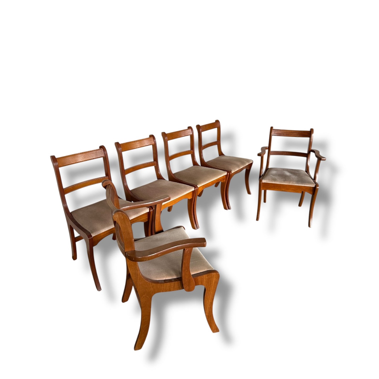 Mid Century Modern English Set of Six Dining Chairs