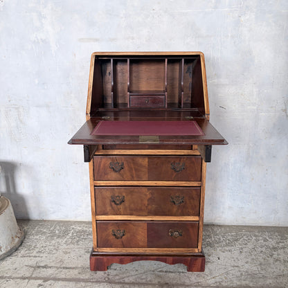 Antique Mahogany & Oak Fall-Front Writing Bureau | Compact Bureau Desk with Drawers