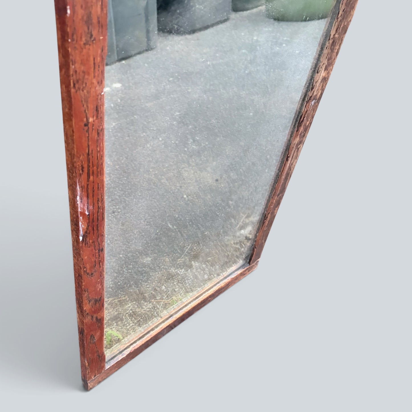 Antique Victorian Carved Oak Wall Mirror | 19th Century Rectangular Mirror