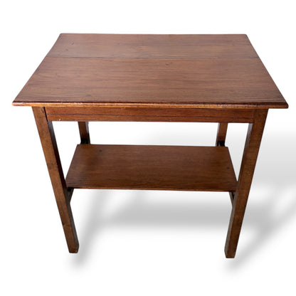 Arts & Crafts Oak Hallway Table with Shelf