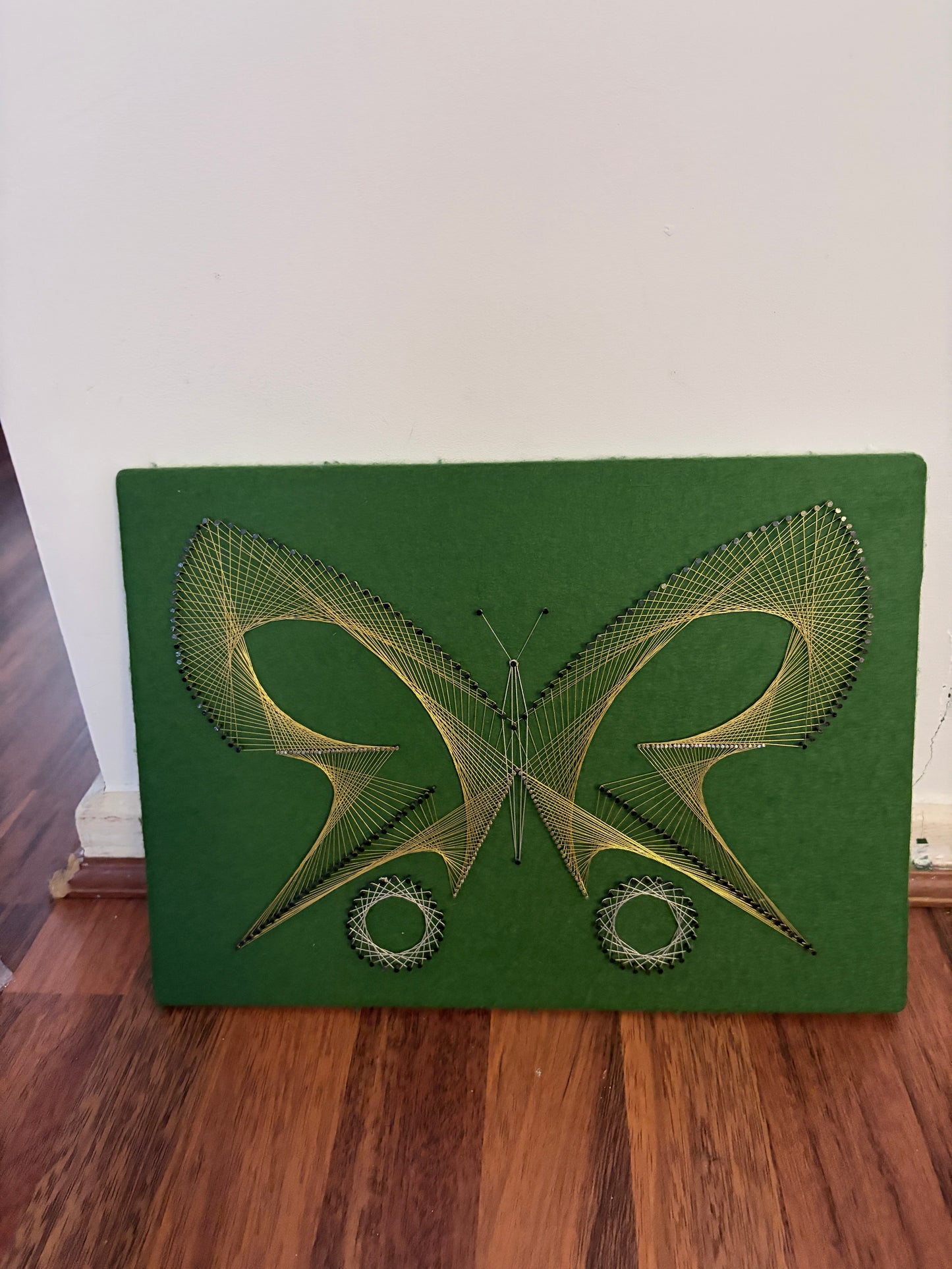 Mid Century String Art Butterfly Wall Hanging