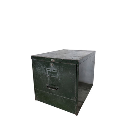 Vintage Industrial Military Filing Cabinet Bedside – Forest Green Steel