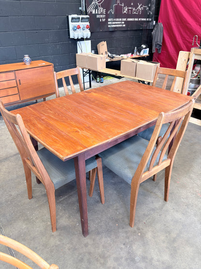 Mid Century Gordon Russell Dining Table & Drylund Danish Teak Chairs Set