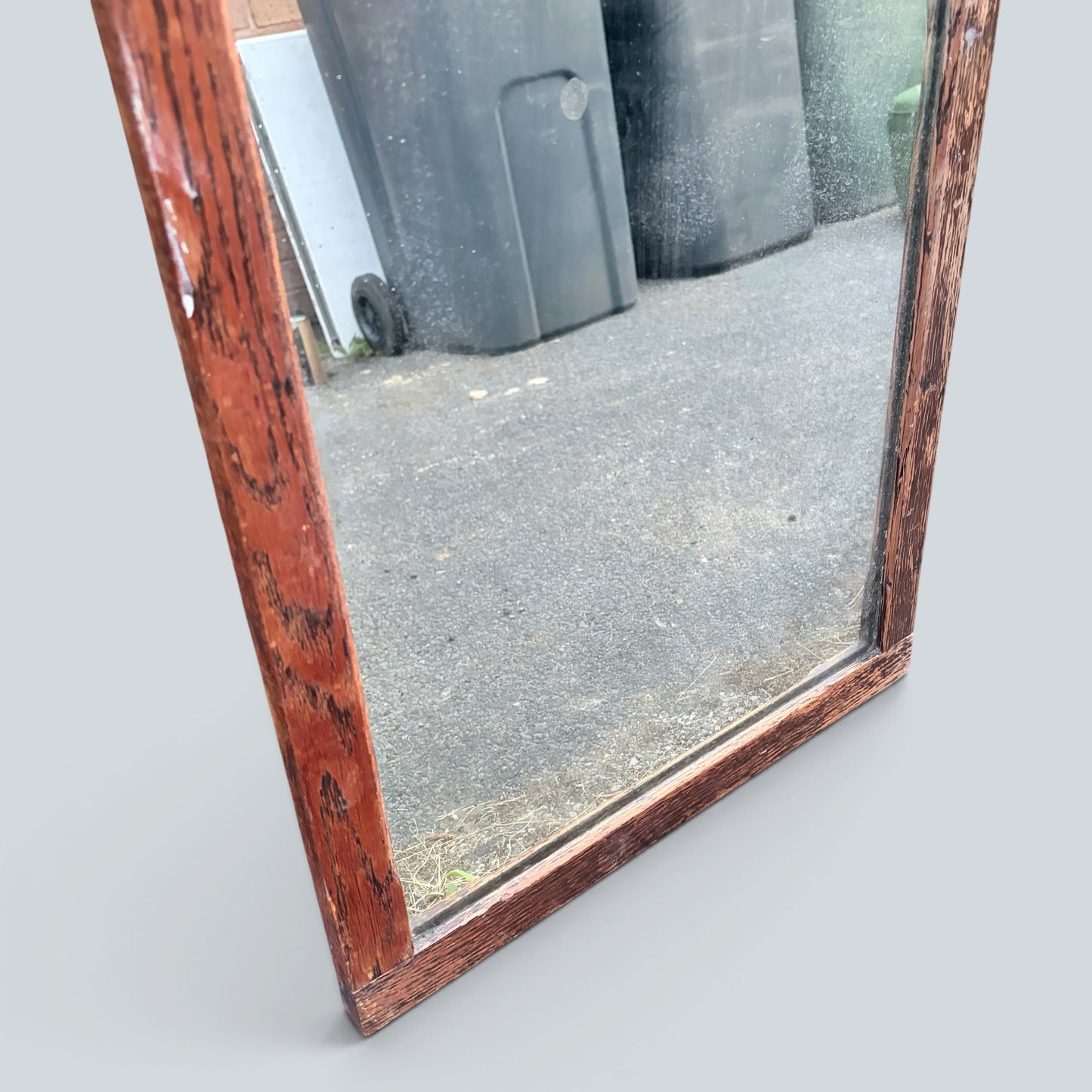 Antique Victorian Carved Oak Wall Mirror | 19th Century Rectangular Mirror