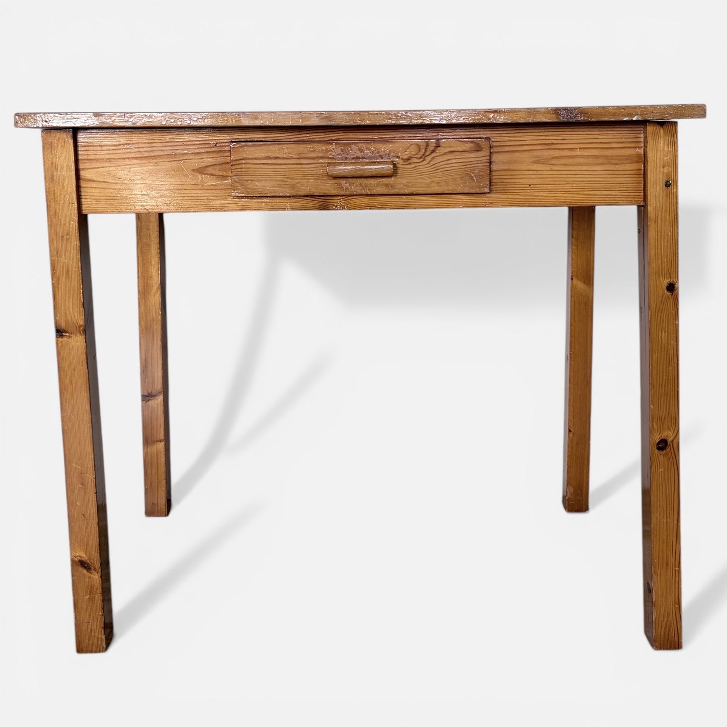 Vintage Compact Pine Writing Desk with Drawer