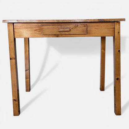 Vintage Compact Pine Writing Desk with Drawer