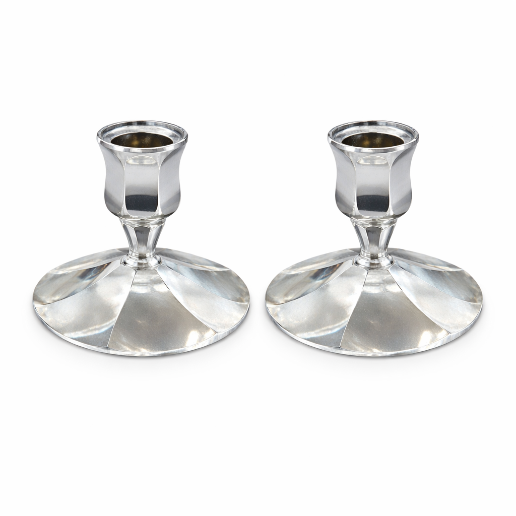 Pair of Vintage Chrome Candlesticks