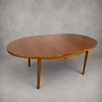 Mid Century William Lawrence Extending Teak Oval Dining Table