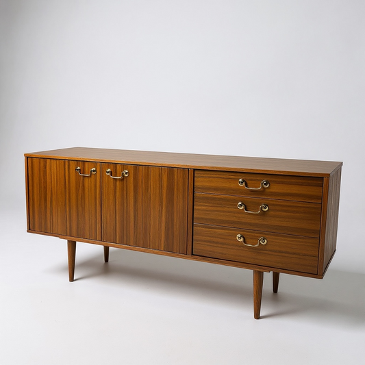 Morris of Glasgow Mid Century Walnut Sideboard – Vintage Credenza