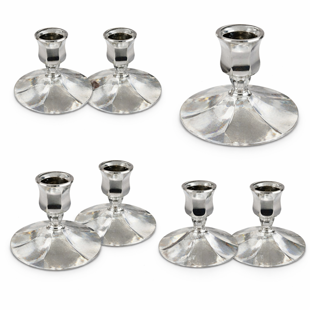 Pair of Vintage Chrome Candlesticks