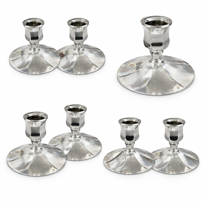 Pair of Vintage Chrome Candlesticks