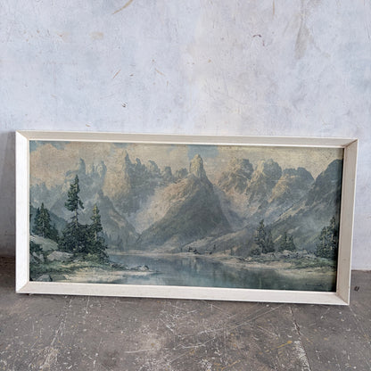 Vintage Framed Mountain Landscape Print by Arno Lemke – ‘The Dolomites’