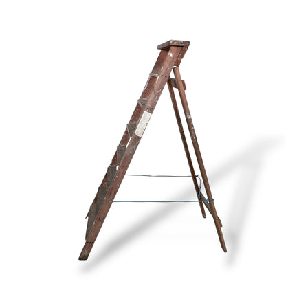 Vintage Wooden Step Ladder – Rustic Plant Stand