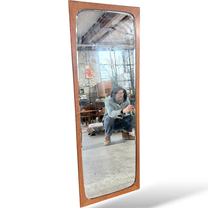 Danish Teak Wall Mirror – Mid Century Modern Vintage 1960s Scandinavian Design