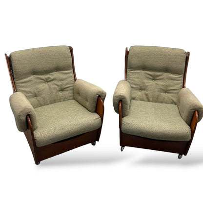 G Plan Teak Armchairs – Mid Century Modern Pair of Sculptural Lounge Chairs