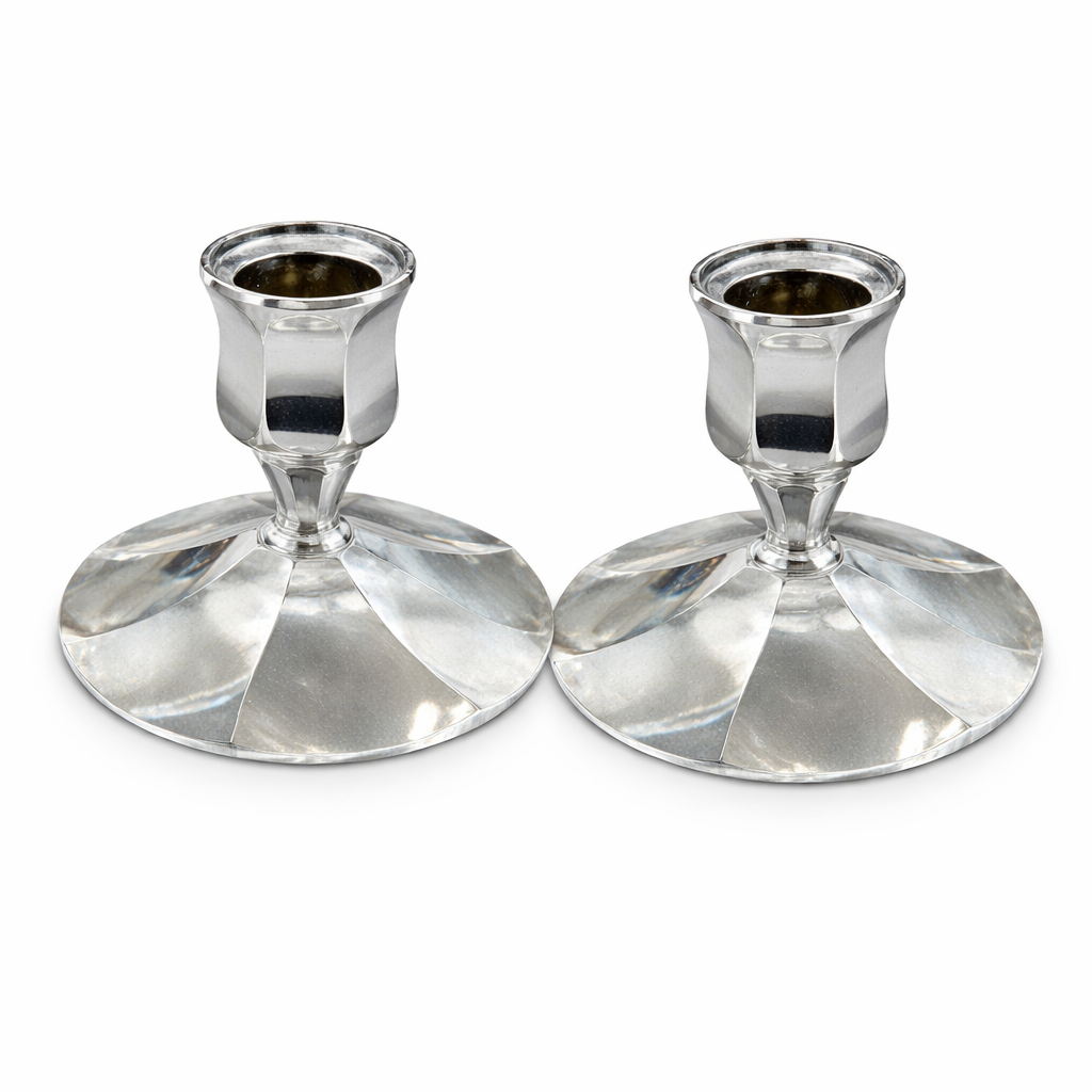Pair of Vintage Chrome Candlesticks
