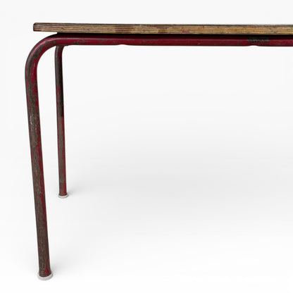 Vintage School Desk Coffee Table | Industrial Child’s Desk Table | Mid-Century Educational Furniture
