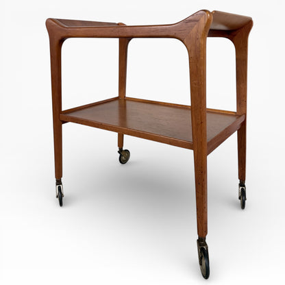 Mid Century Teak Bar Cart / Serving Trolley ‘The Glyder’ by Paragon Furniture, c.1960s