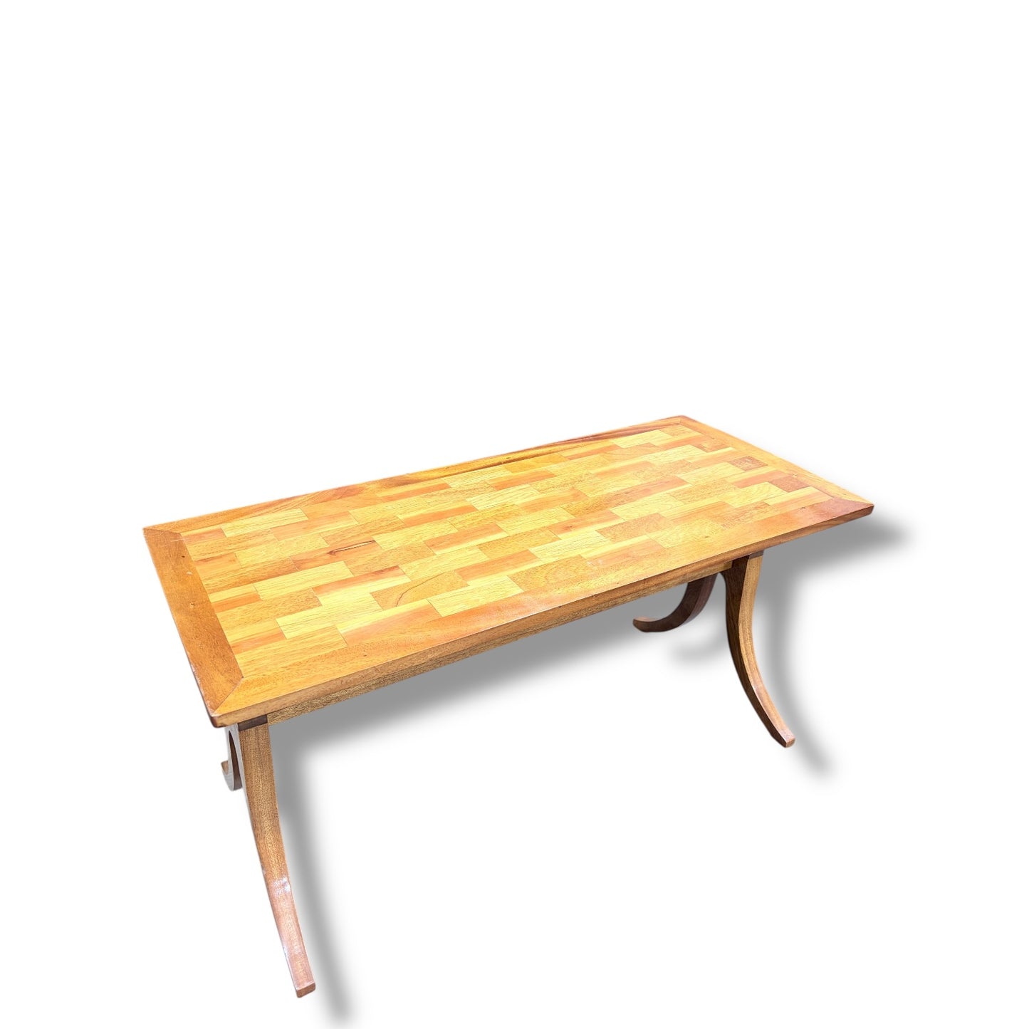 Handmade Solid Oak Coffee Table | Rustic Modern Wooden Living Room Table — view 3