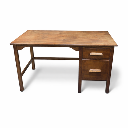 Vintage Oak School Desk – Solid Wood Writing Desk with Drawers