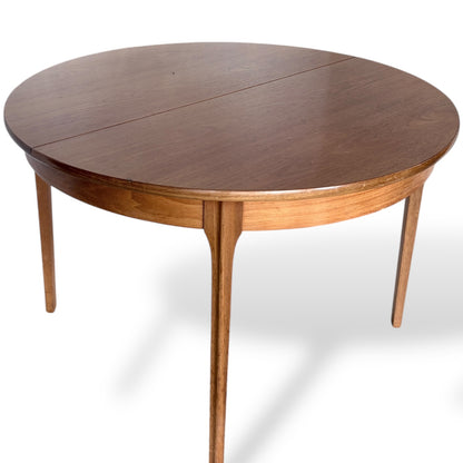 Vintage Teak Round Extending Dining Table by S Form