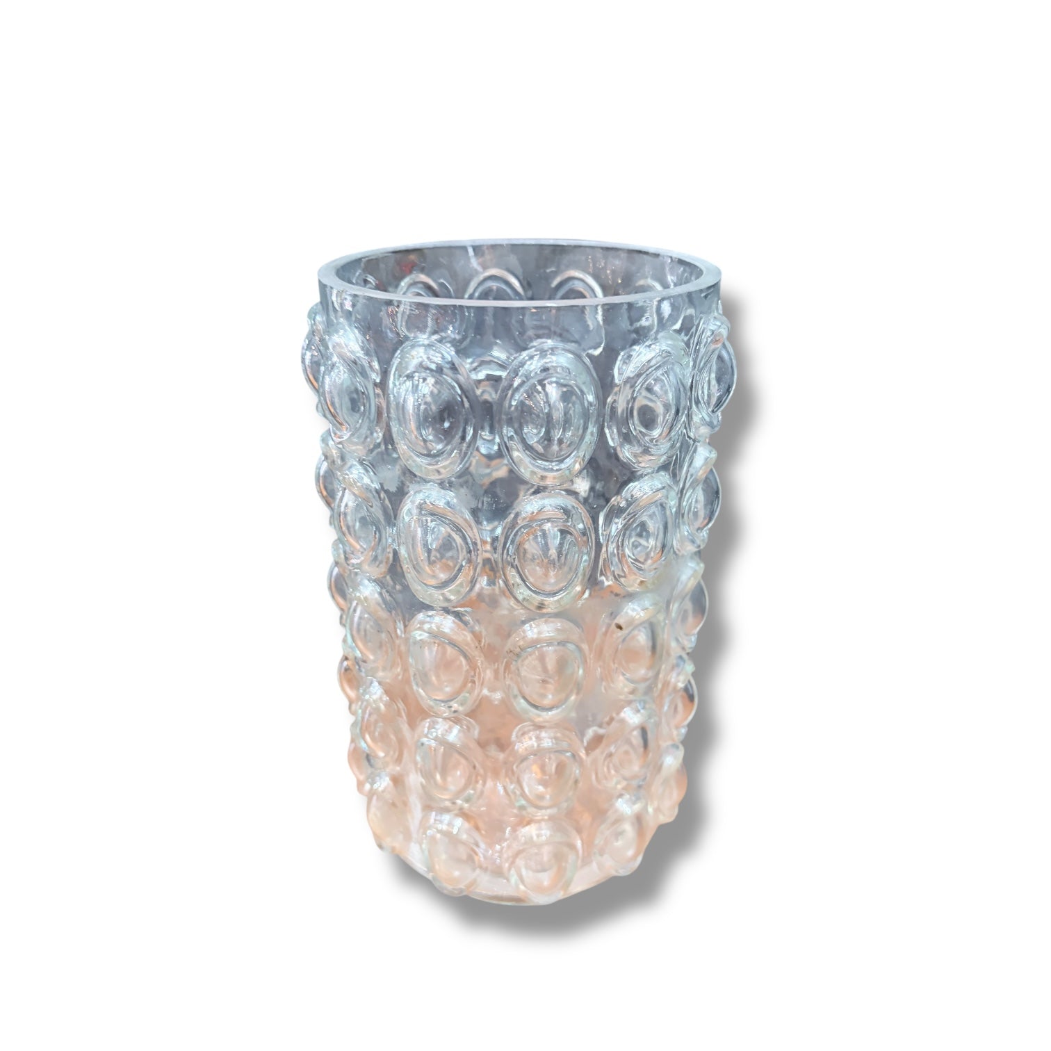 Mid Century Bubble Glass Vase – Vintage Textured Art Glass — view 8
