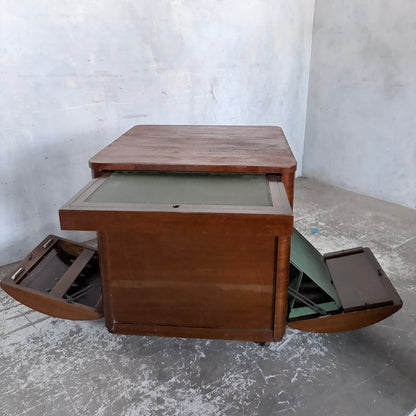 Art Deco Walnut Drinks Cabinet Metamorphic Trolley by Incorporall (CC41)