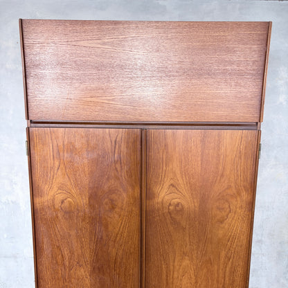 Mid Century Meredew Teak Double Wardrobe | Vintage British Bedroom Wardrobe