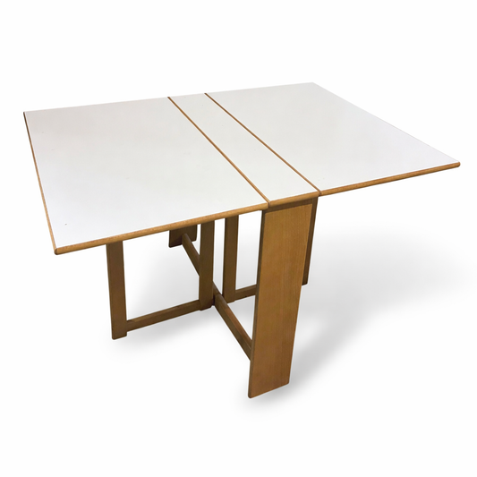 Mid Century Habitat Oak & White Formica Folding Dining Table, 1960s