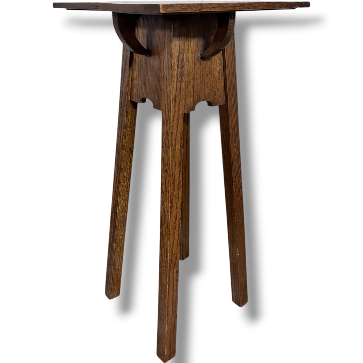 Arts Crafts Plant Stand – Solid Oak Occasional Table With Square Top
