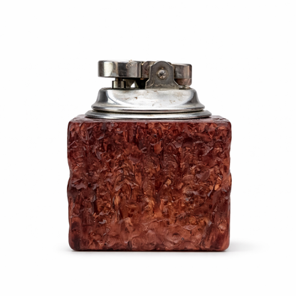 Vintage Italian Alabaster Table Lighter with Chrome Mechanism