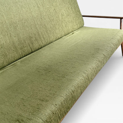 Mid Century Sofa Daybed | Three Seater Convertible Sofa Bed With Solid Wood Frame