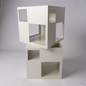 Mid Century Space Age Metal White Display Storage Cubes