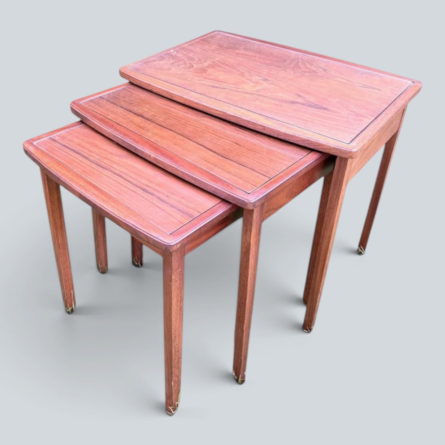 Richard Hornby Design Mid Century Teak Nest of Three Tables