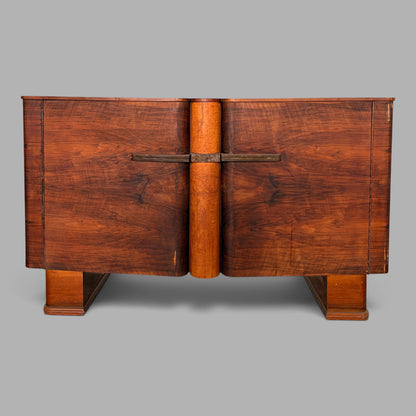 Art Deco Walnut Sideboard by Talent | Bakelite Handles | 1930s Vintage Cabinet