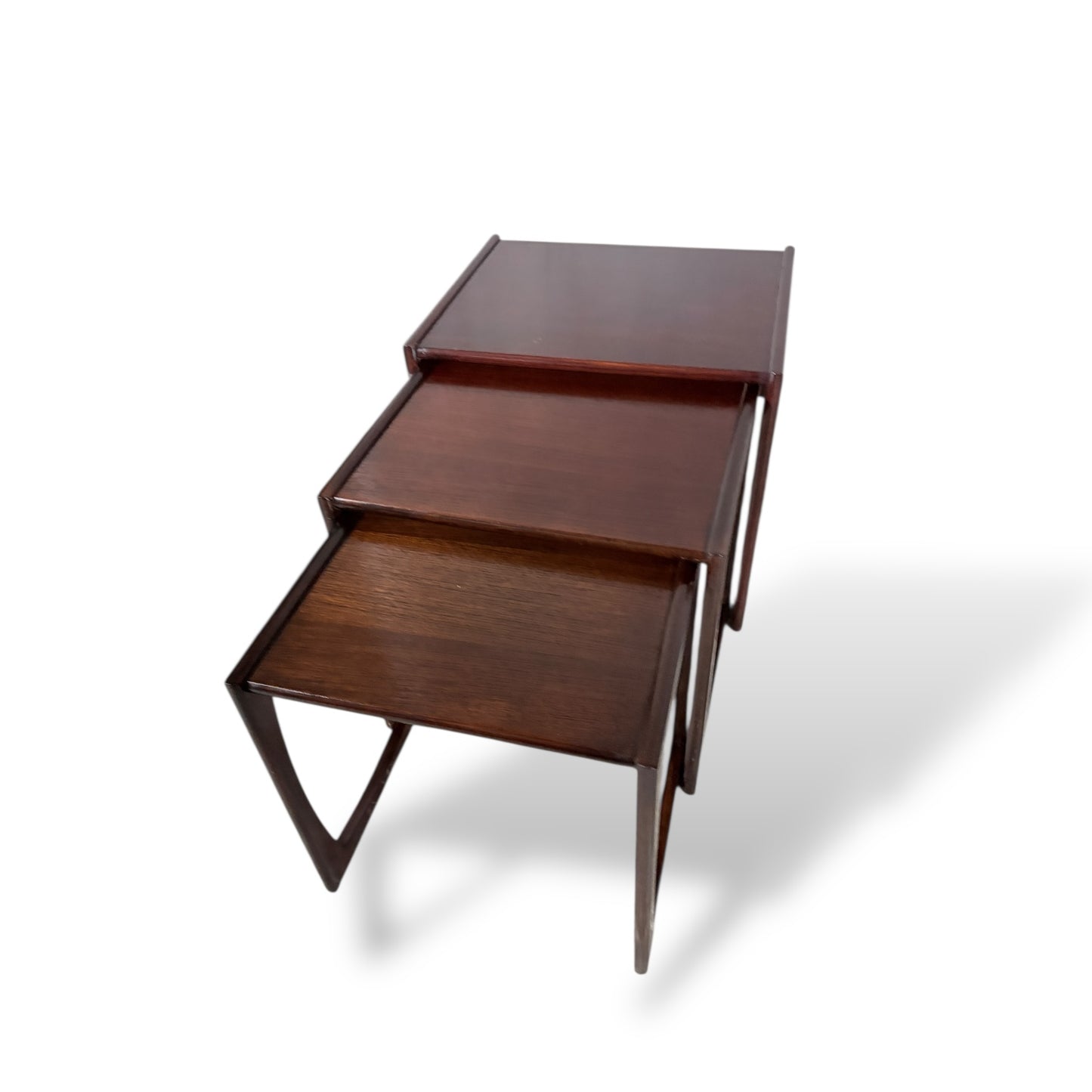 Mid Century Vintage G Plan Quadrille Nest of Tables Dark Wood — view 6