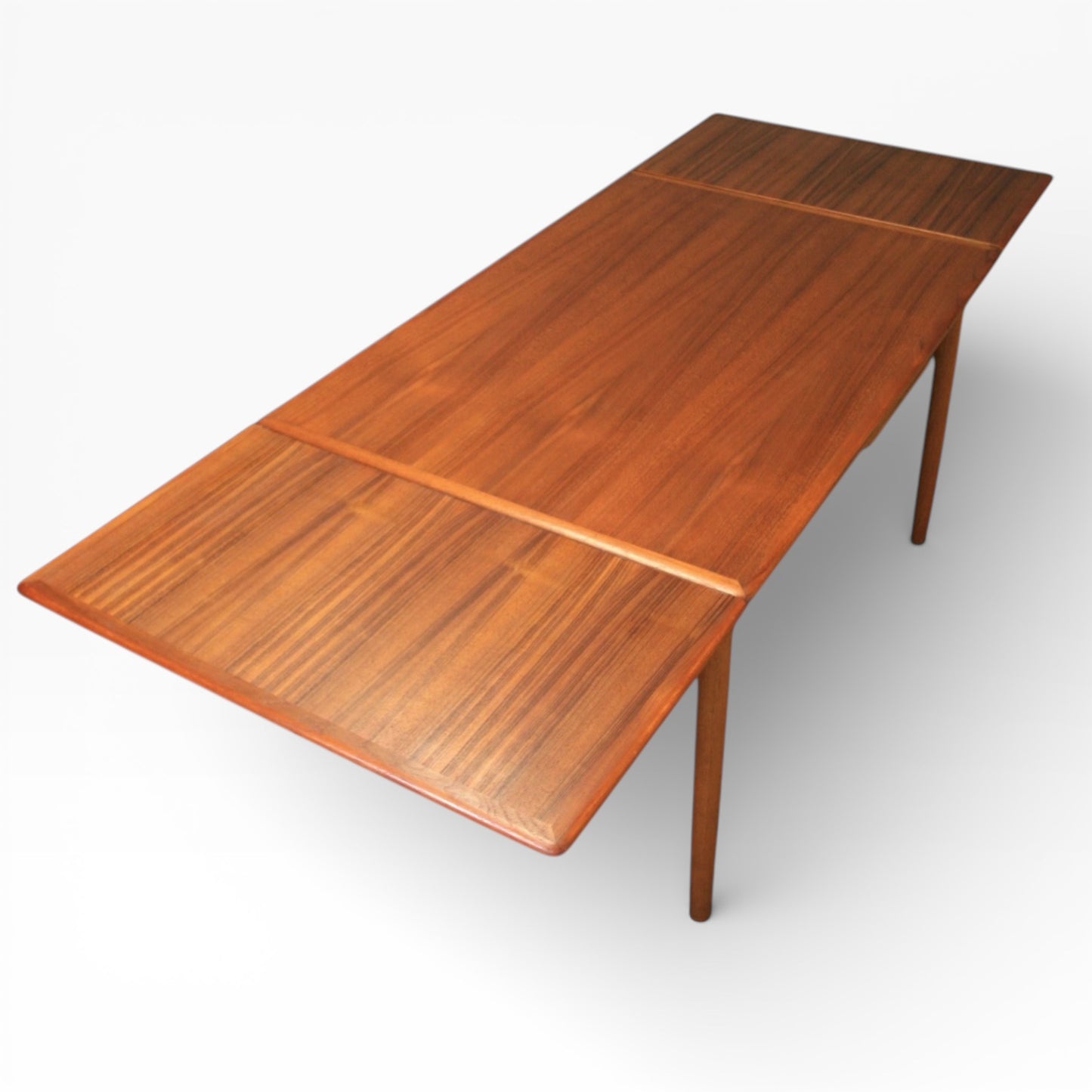 Mid Century Dining Table - Danish Draw Leaf Extending Solid Wood Table
