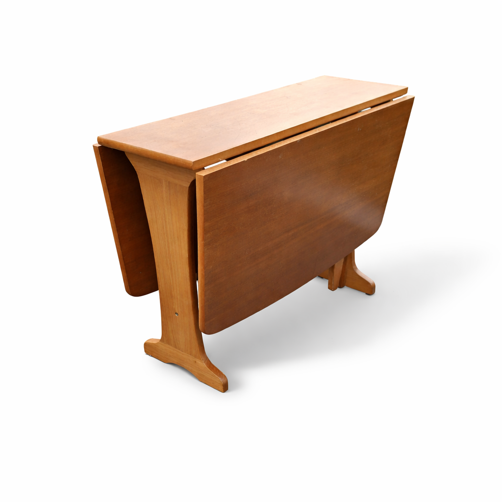 Mid Century Vintage Teak Drop Leaf Dining Table