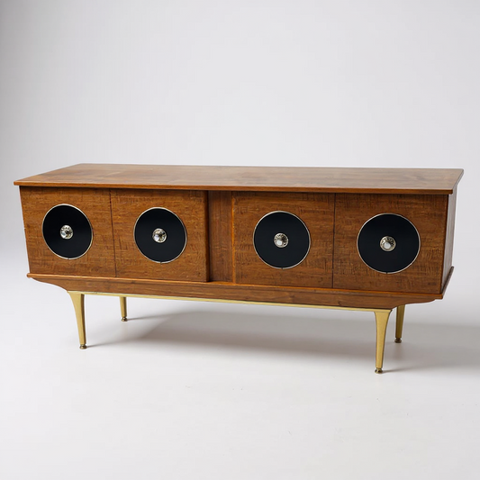 Stonehill Mid-Century Sideboard | 1960s British Teak Credenza with Atomic Handles