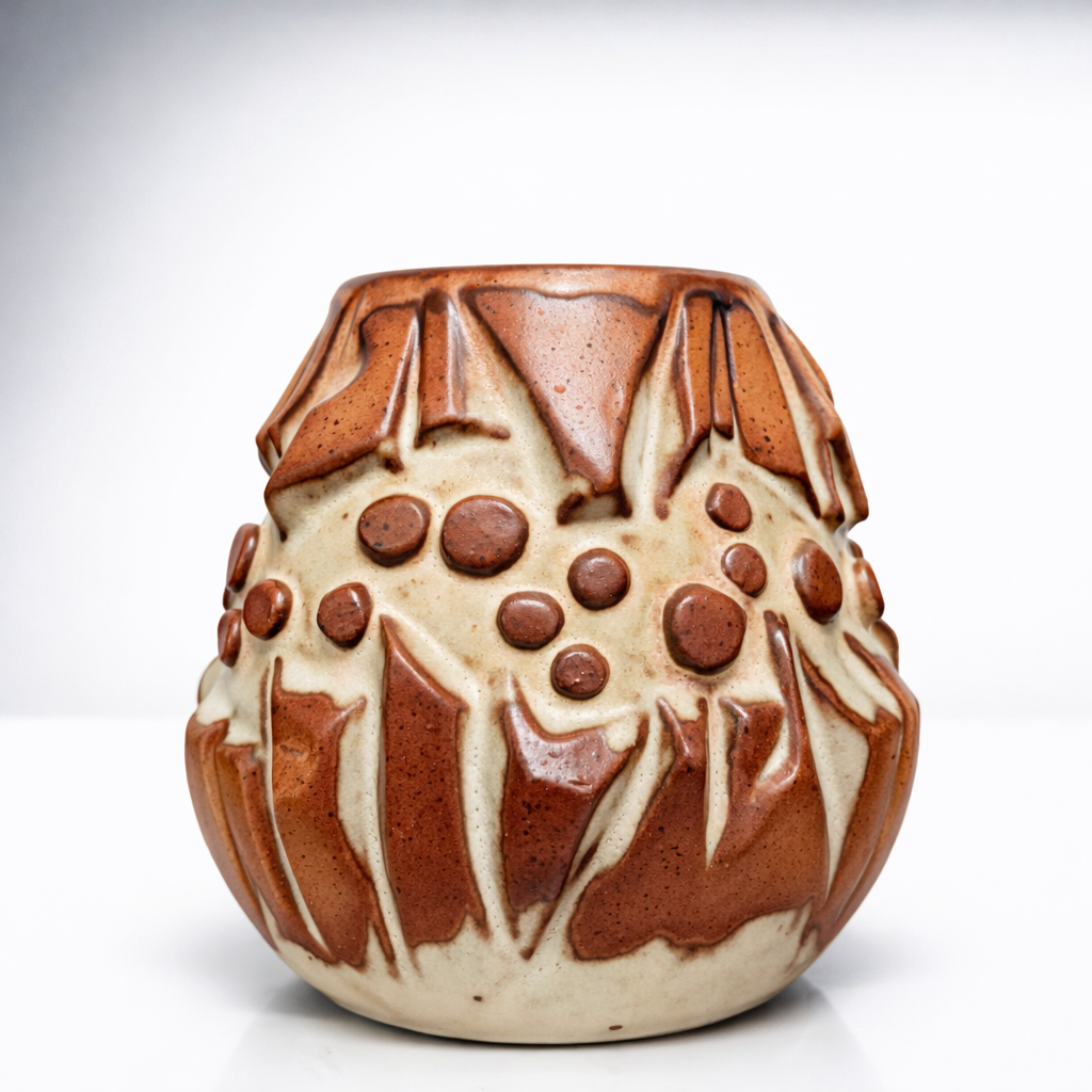 Vintage Shelf Pottery Brutalist Stoneware Vase