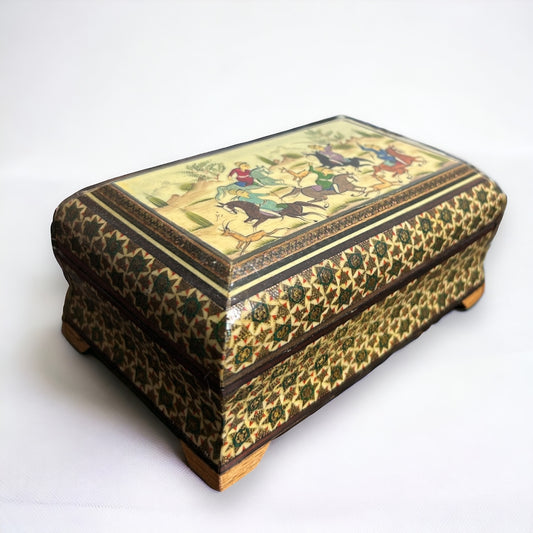 Vintage 1960s Persian Khatam Mosaic Jewellery Box