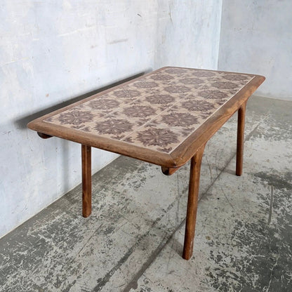 Vintage Danish Oak & Teak Tile Top Coffee Table