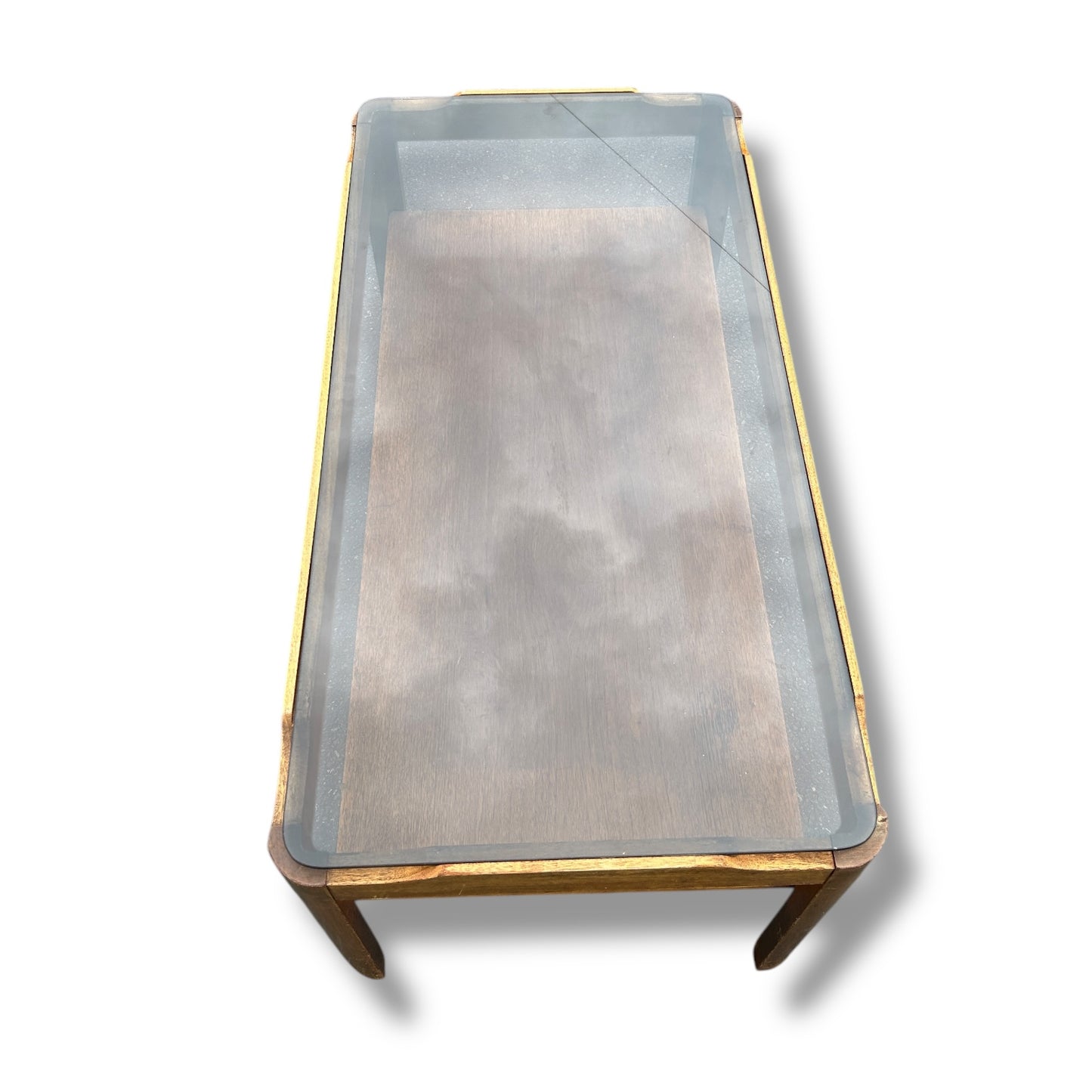 Mid Century Teak and Smoked Glass Coffee Table